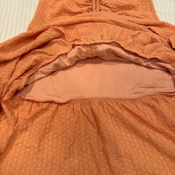 Wayf Iris Ruffle Hem Dress Women's Size Small NWT Tangerine Revolve - Picture 11 of 15